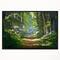 Designart - Bright Green Forest in Morning - Landscape Photography Canvas Print in Black Frame